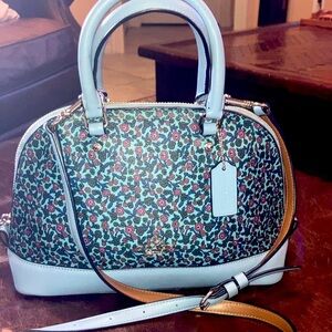Coach mini Sierra Ranch Floral Print domed satchel w/crossbody strap
